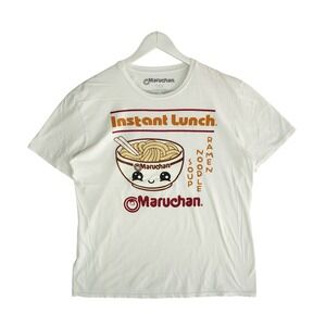 Maruchan Instant Lunch Ramen Noodle Soup Graphic T-Shirt White Large Mens Kawaii